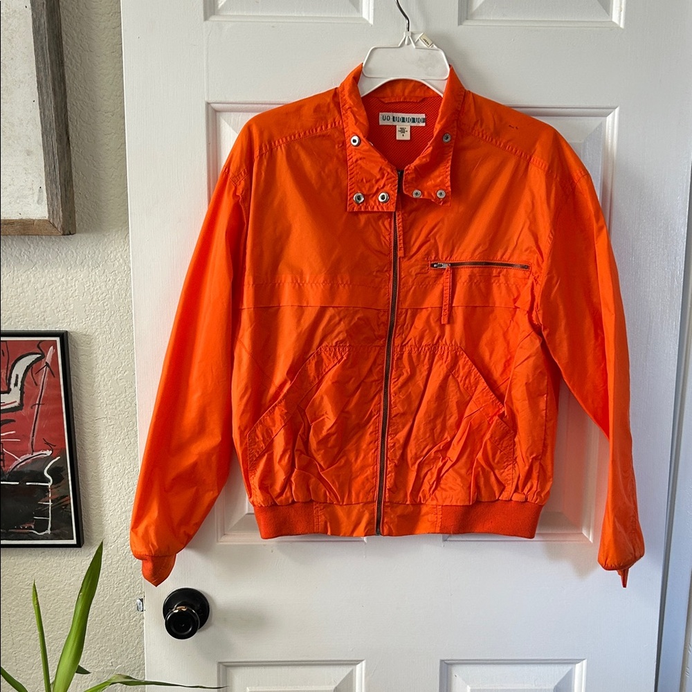 Urban Outfitters Bright Orange Bomber Jacket